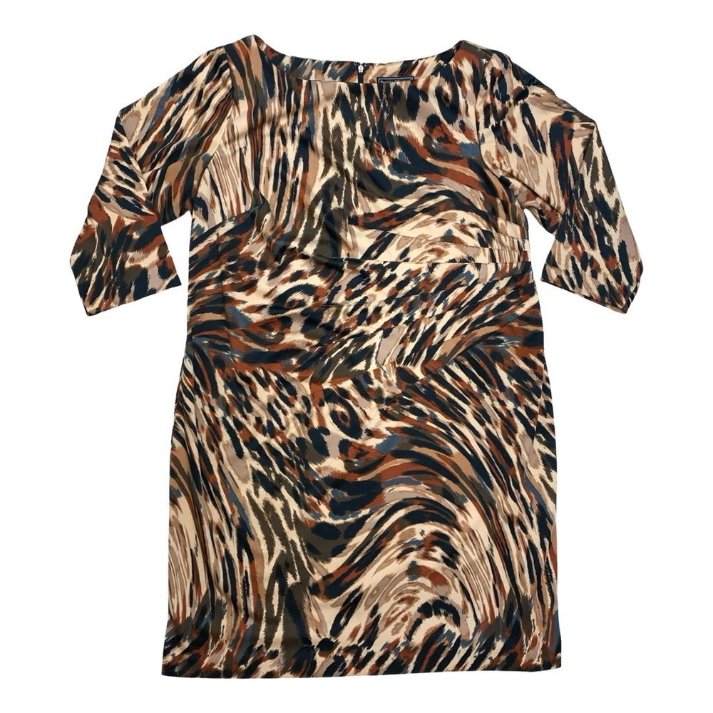Vintage Jessica Howard Sheath Dress Knee Length Boat Neck Animal Abstract Print